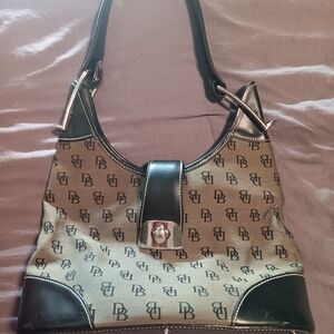 Dooney & Bourke Monogrammed Black and Brown Shoulder Bag